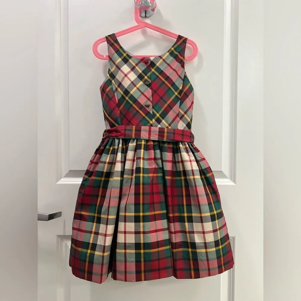 Polo Ralph Lauren Girls Plaid Taffeta Dress Size 8